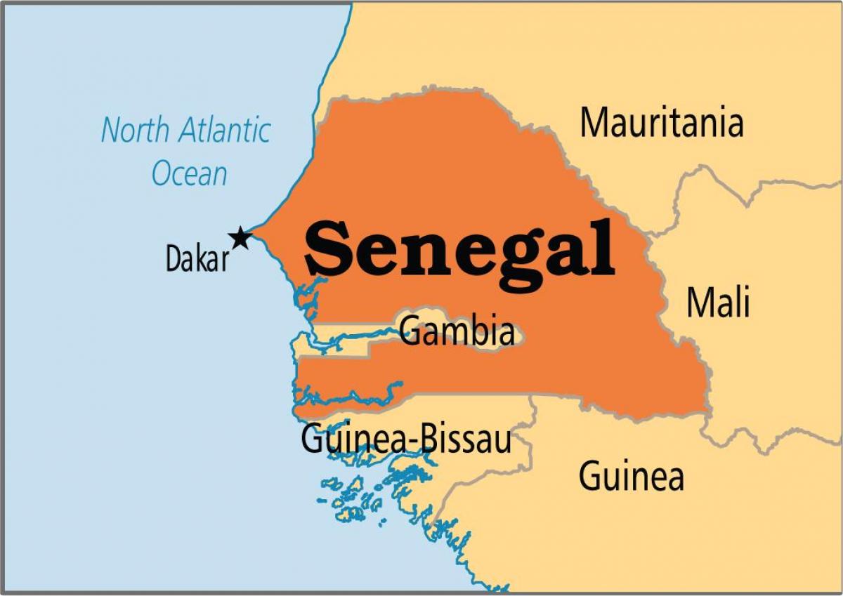Senegal auf der Weltkarte anzeigen