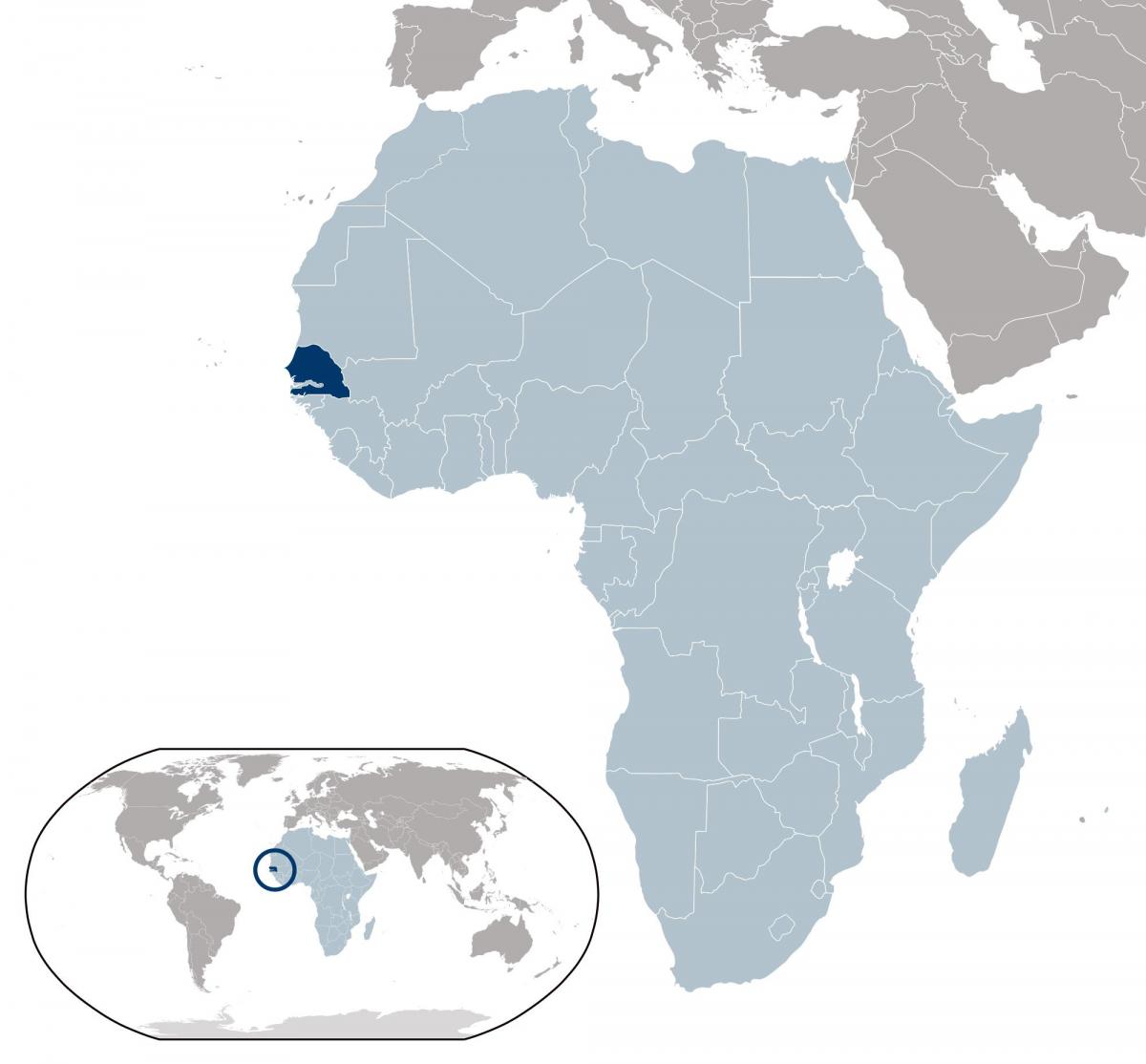 Karte von Senegal Ort auf der Welt