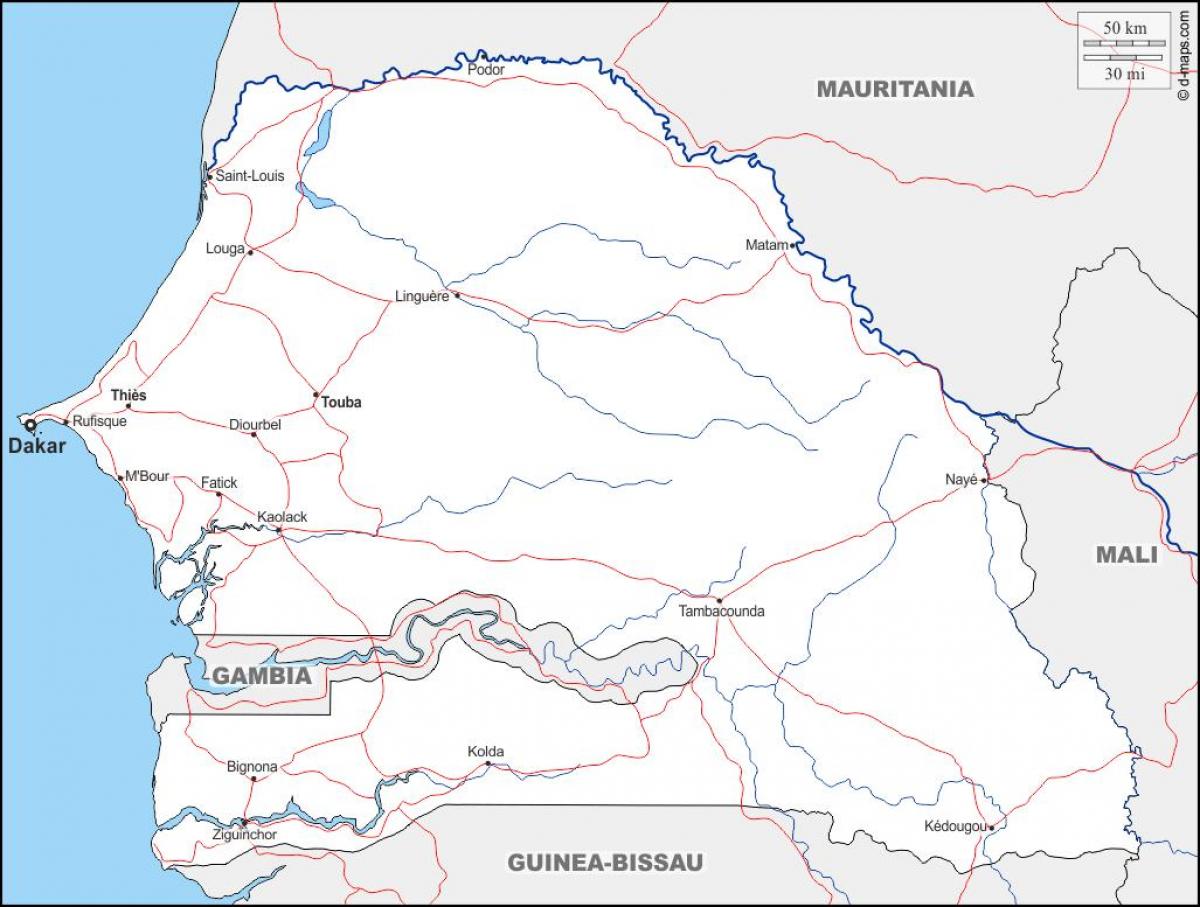 Karte von Senegal touba