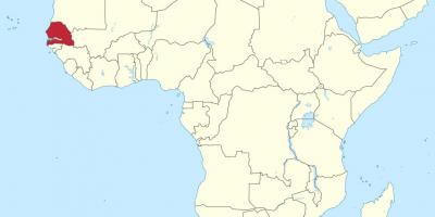 Senegal auf der Karte von Afrika